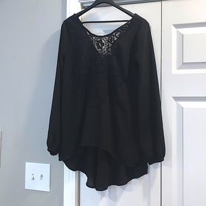 Beautiful Black Blouse with lace front